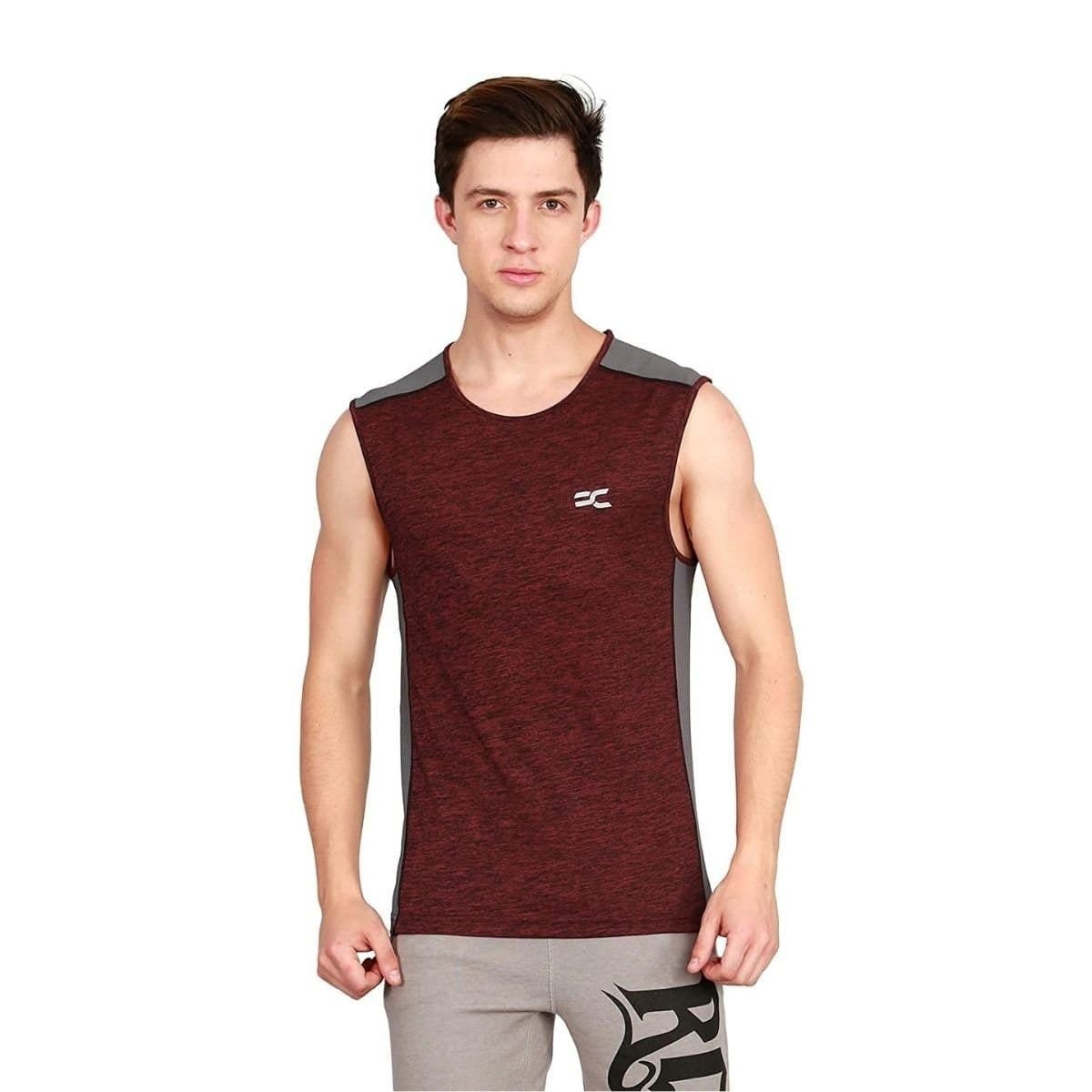 Ronnie Coleman Men's Maroon Color Sports and Casual T-Shirt