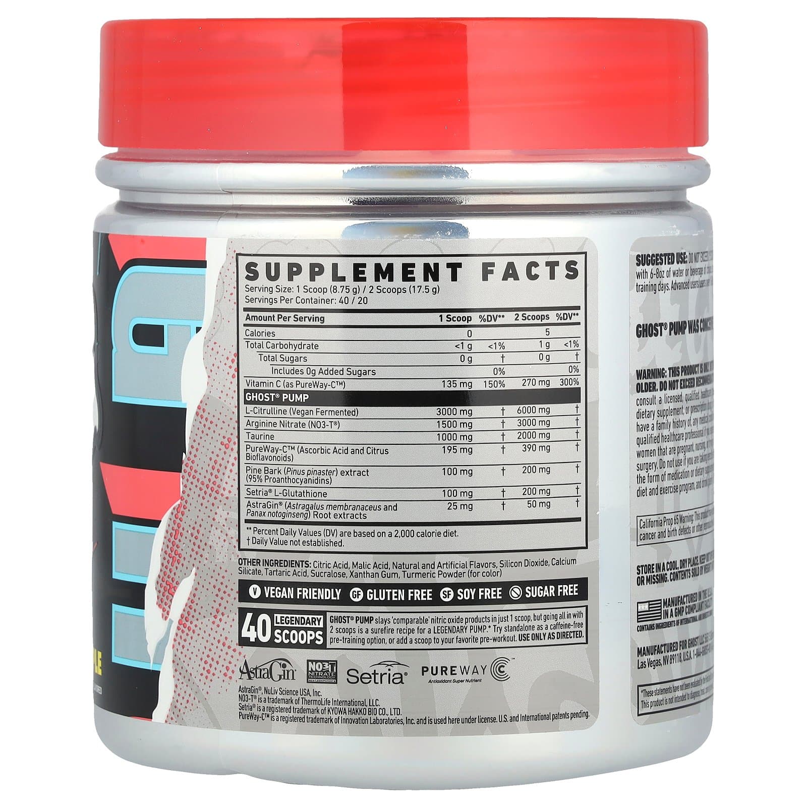 Ghost Pump Stim-Free Pre-Workout – Pineapple, 350 g (40 Servings) - Image 2
