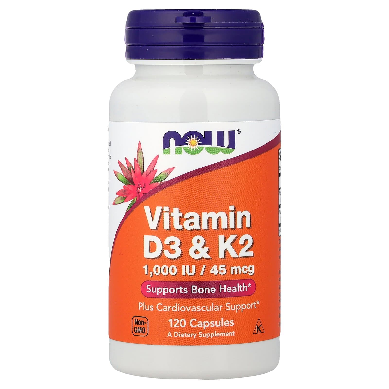 NOW Foods Vitamin D3 &amp; K2 – 120 Capsules