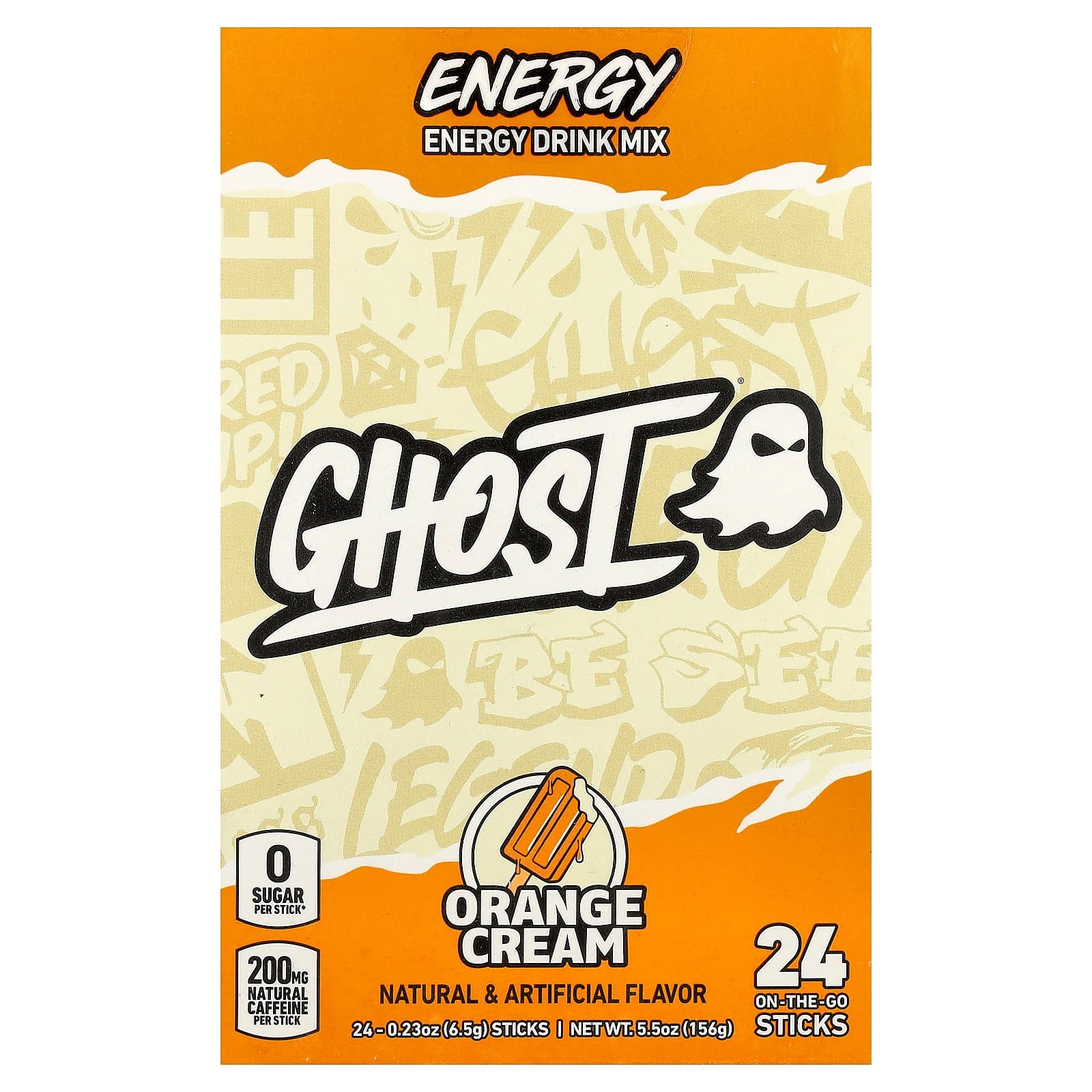 Ghost Energy Drink Mix – Orange Cream, 24 Sticks