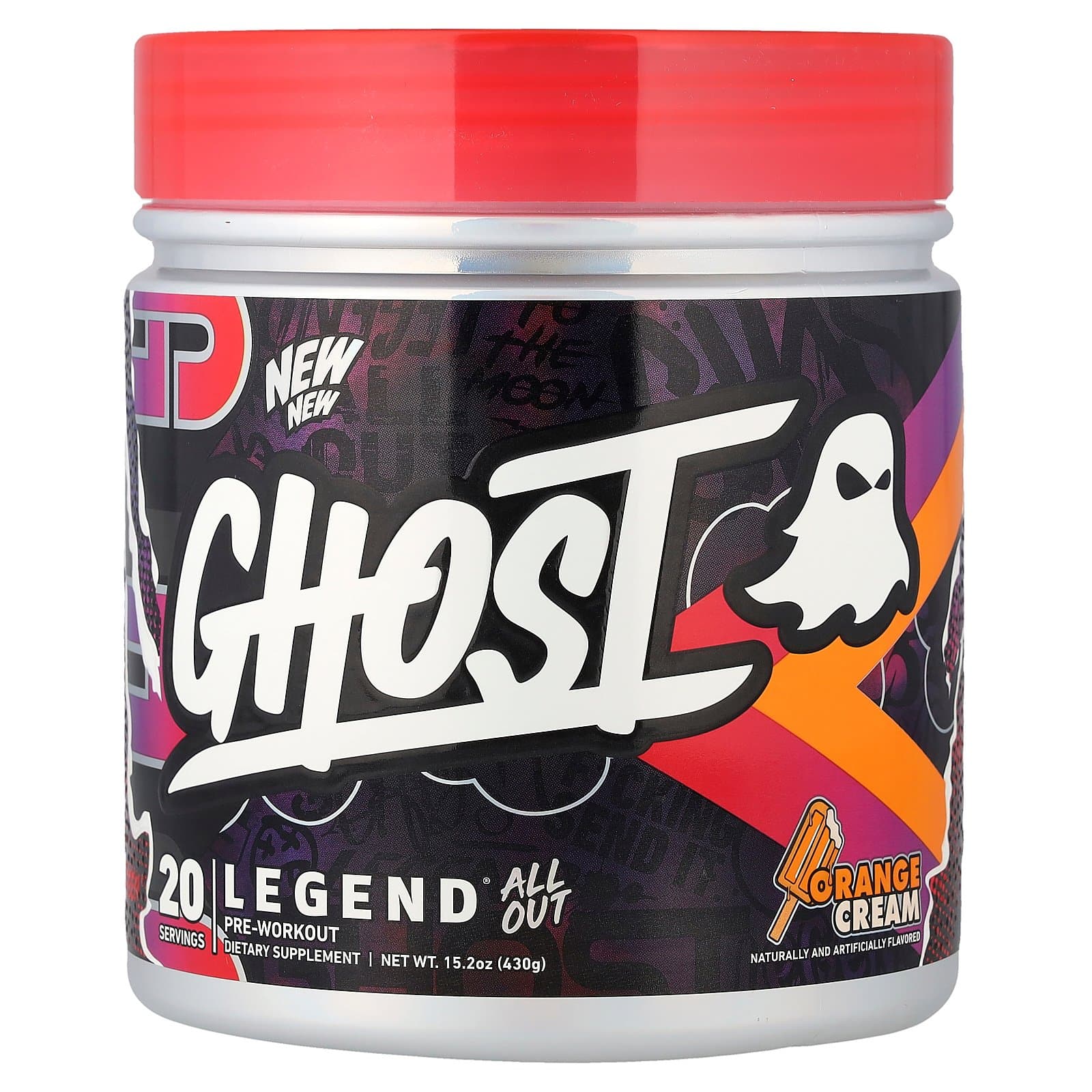Ghost Legend All Out Pre-Workout – Orange Cream, 430 g (20 Servings)