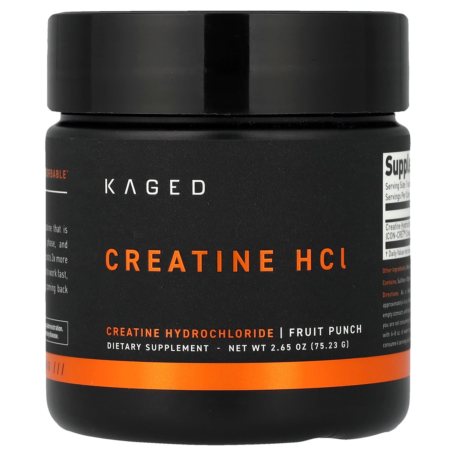 Kaged Creatine HCl – Fruit Punch, 75.23 g (75 Servings)