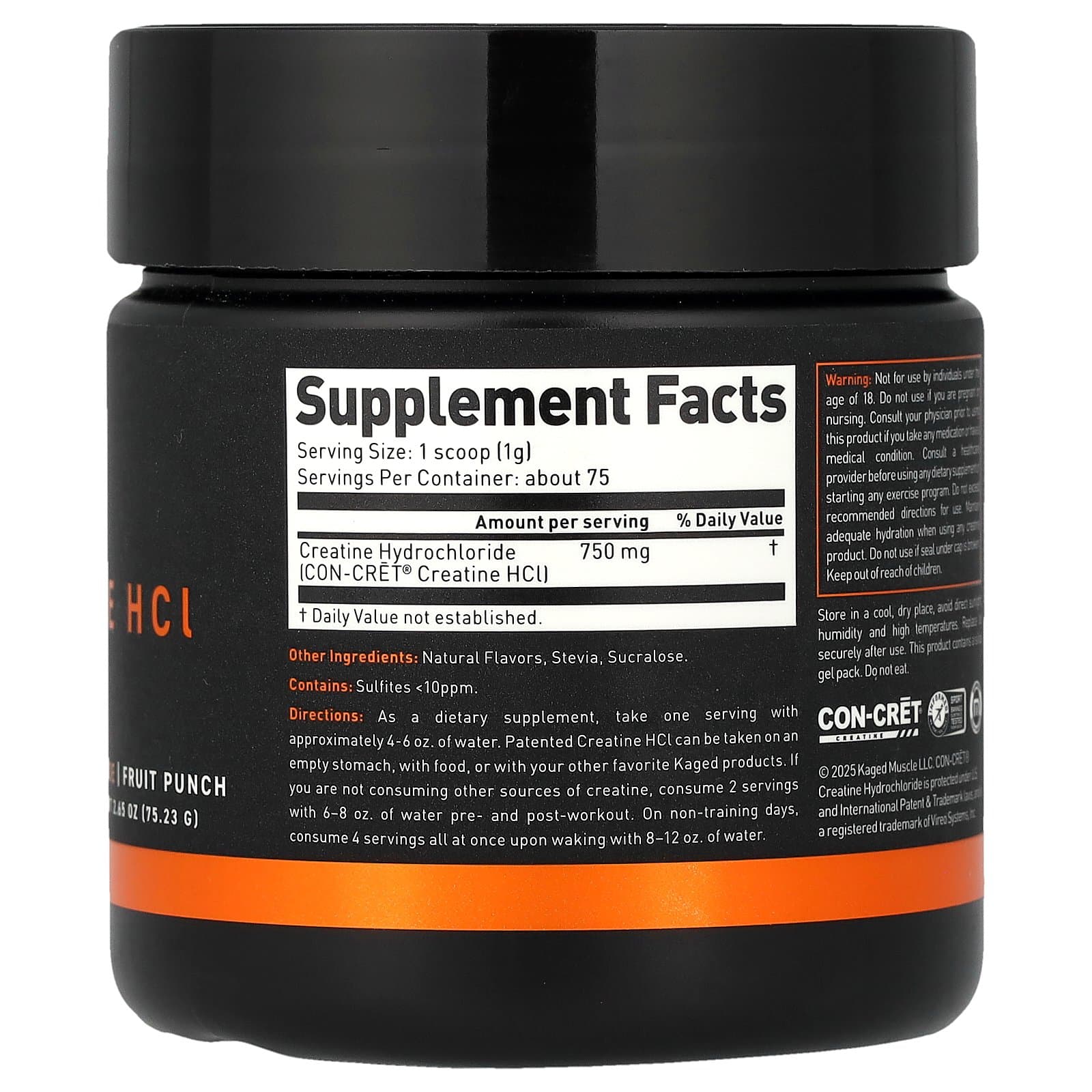 Kaged Creatine HCl – Fruit Punch, 75.23 g (75 Servings) - Image 2
