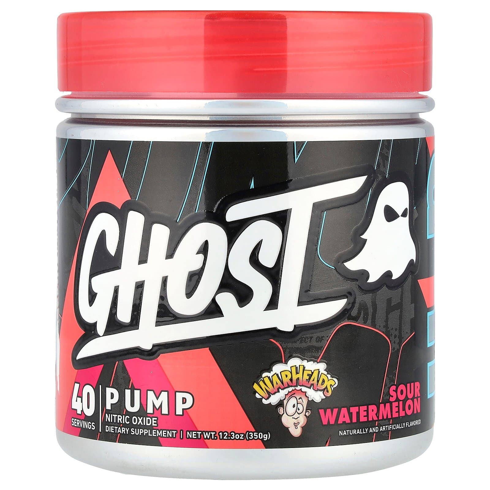 Ghost Pump Stim-Free Pre-Workout – Warheads® Sour Watermelon, 350 g (40 Servings)
