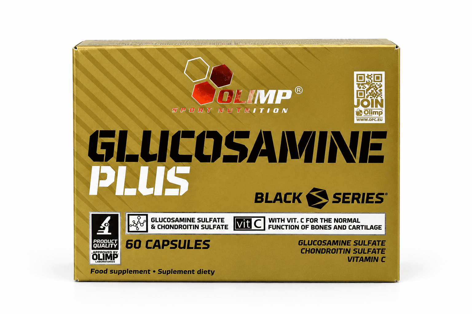 Olimp Glucosamine Plus Black Series 60 Capsules front