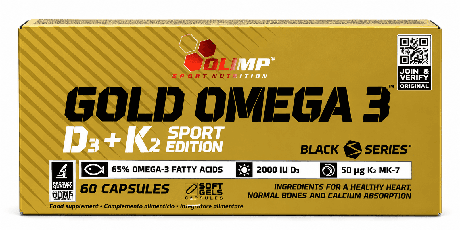 Olimp Gold Omega 3 D3 K2 Sport Edition 60 Capsules front