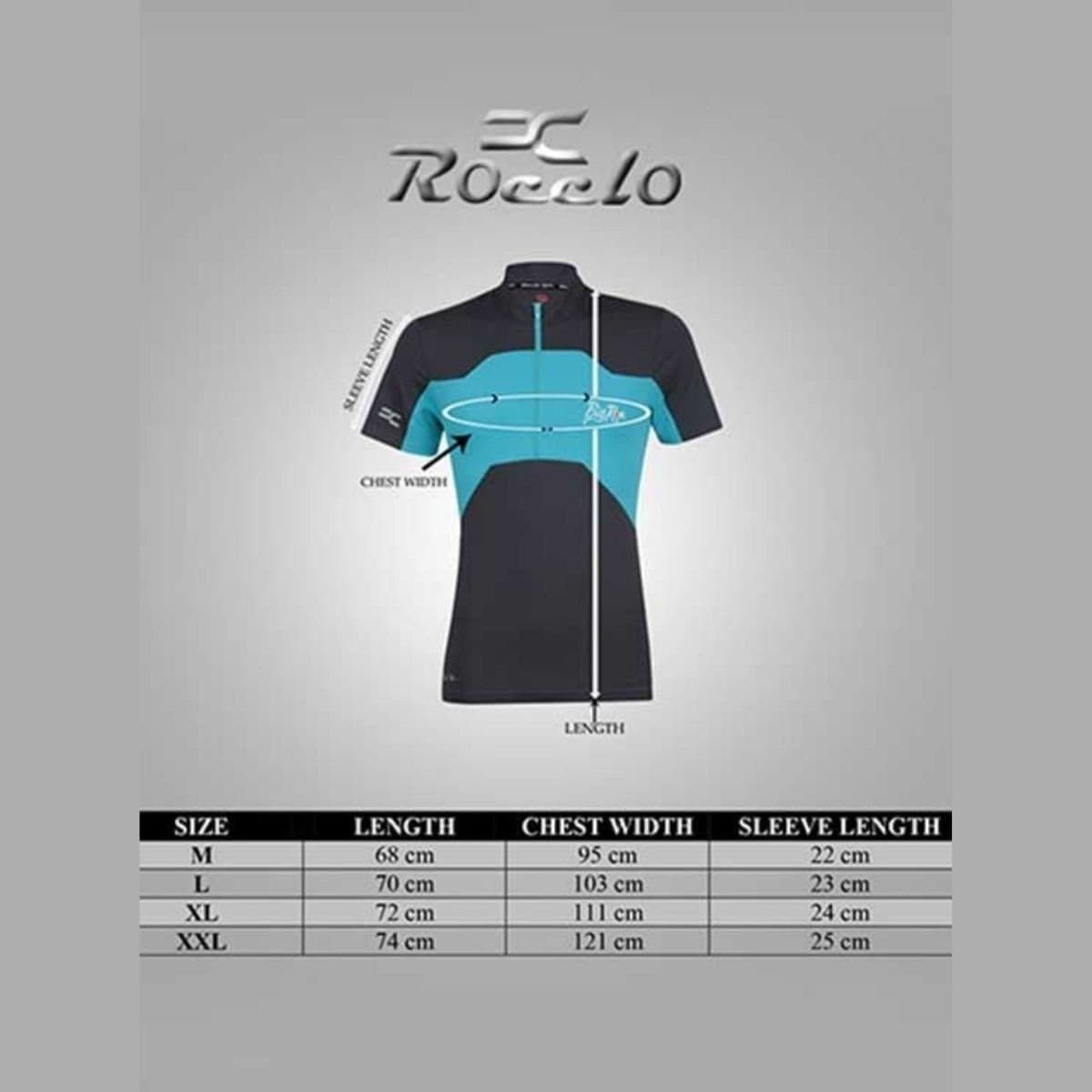 ROCCLO - Half ZIP T-Shirt Navy & Sky Blue - Image 2