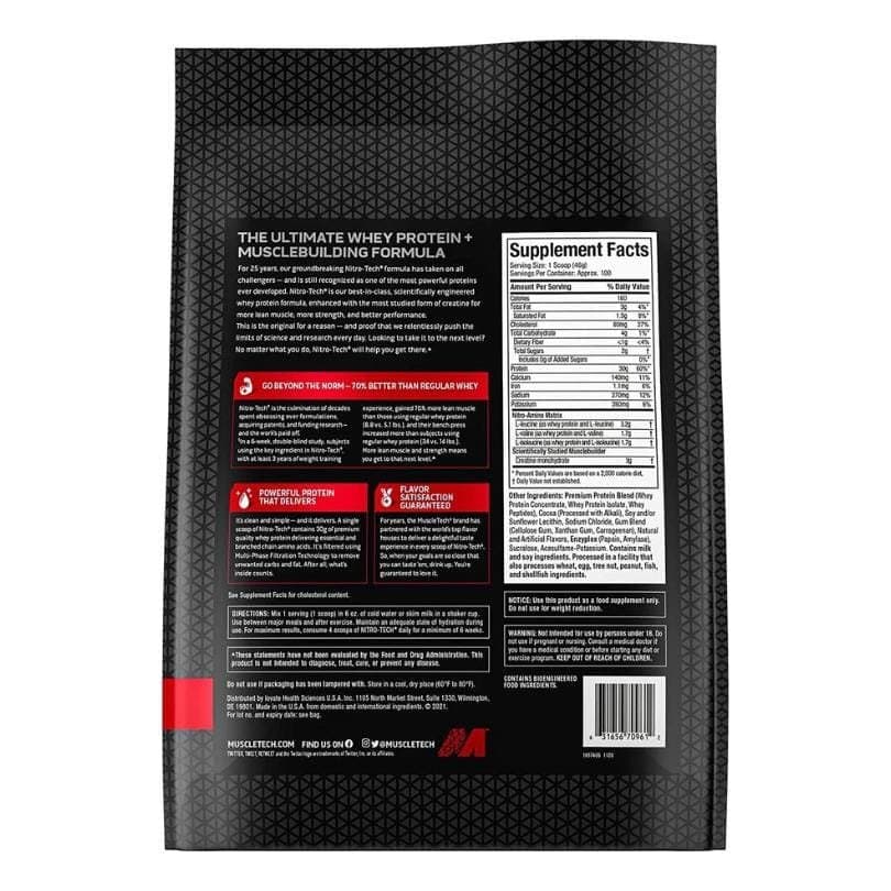 MUSCLETECH NITROTECH 10LBS MADE IN USA - Image 2