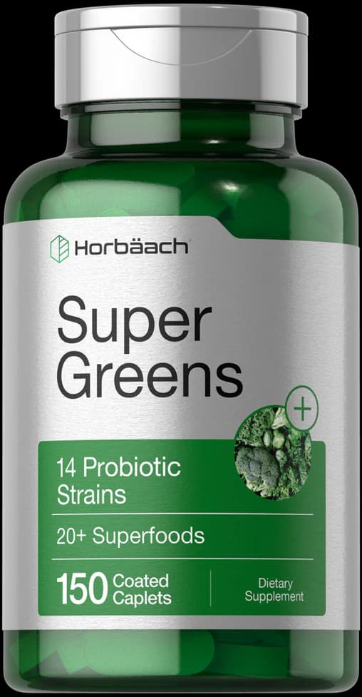 Horbaach Super Greens with Probiotics | 150 Caplets