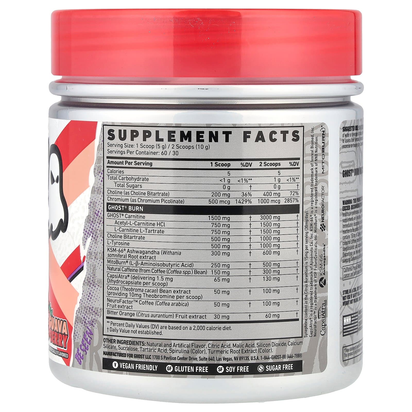 Ghost Burn Fat Burner – Guava Berry, 300 g - Image 2