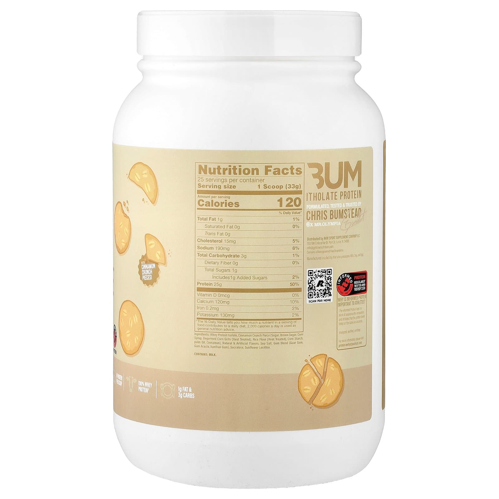 RAW Nutrition CBUM Itholate Protein – Vanilla Oatmeal Cookie, 825 g (25 Servings) - Image 2