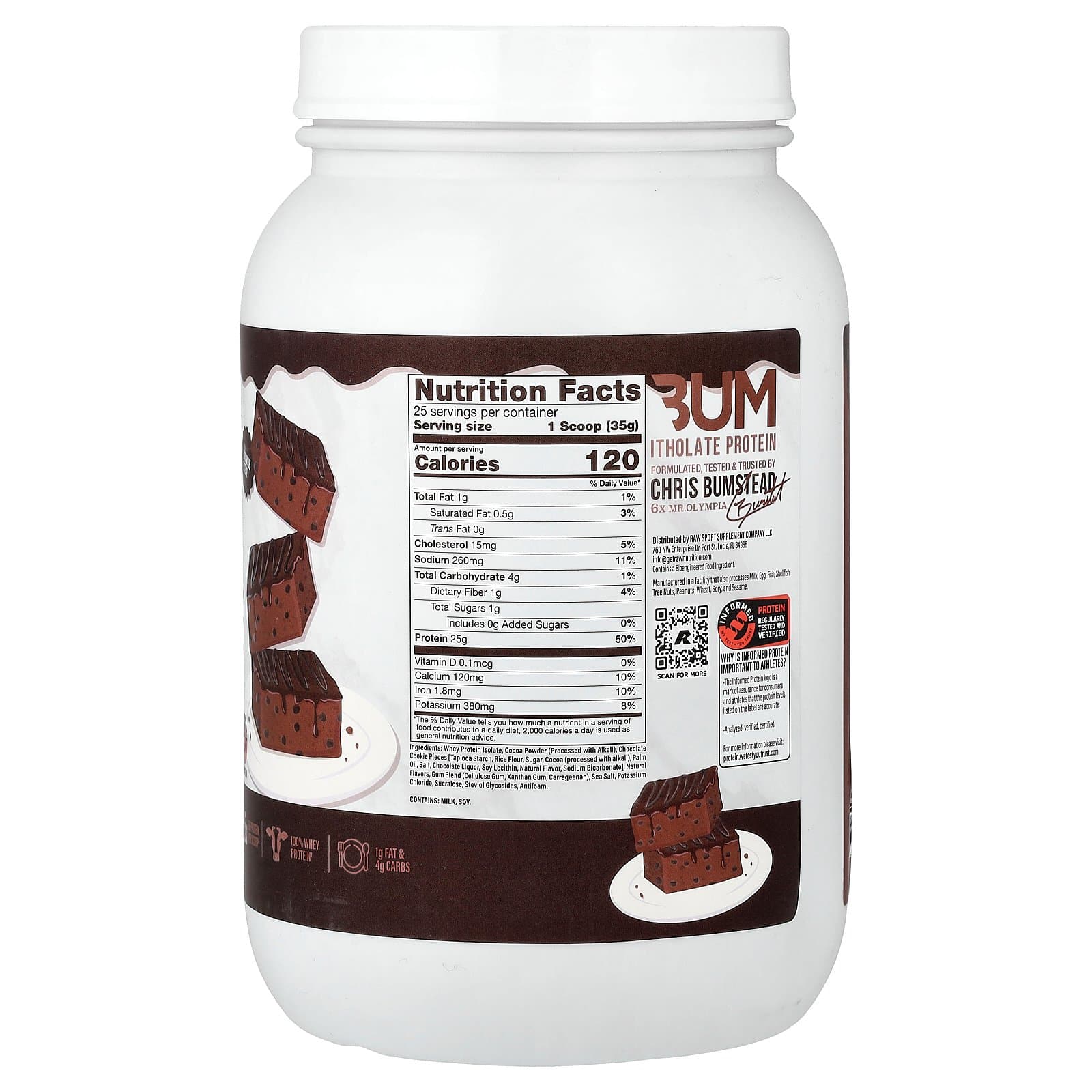 RAW Nutrition CBUM Itholate Protein – Fudge Brownie, 875 g (25 Servings) - Image 2