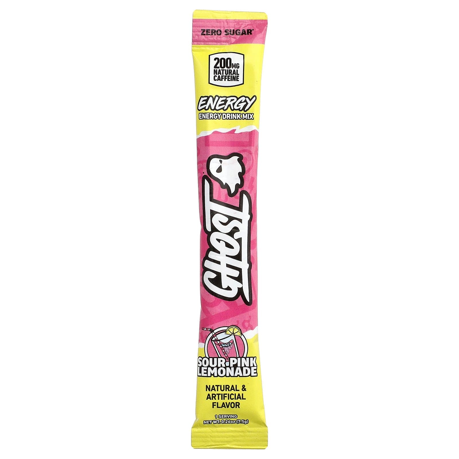 Ghost Energy Drink Mix – Sour Pink Lemonade, 24 Sticks - Image 3