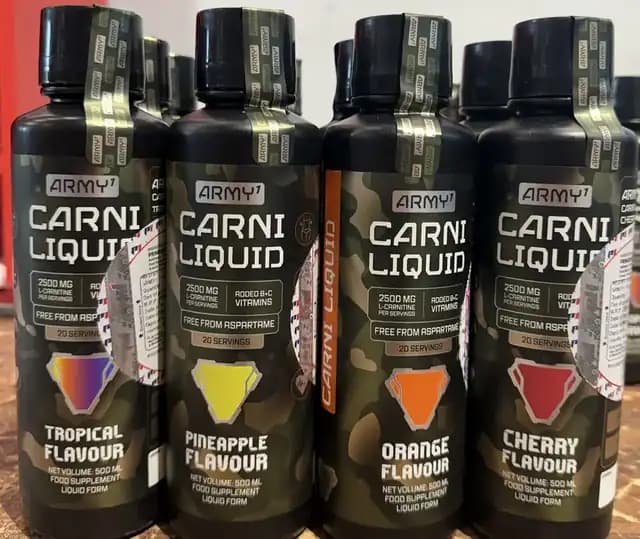 Army1 Carni Liquid L-Carnitine 2500 mg – Cherry Flavour, 500 ml (20 Servings)