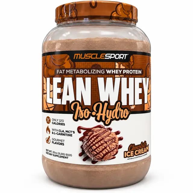 MuscleSport Lean Whey Iso-Hydro Protein – 2 lb (910 g)