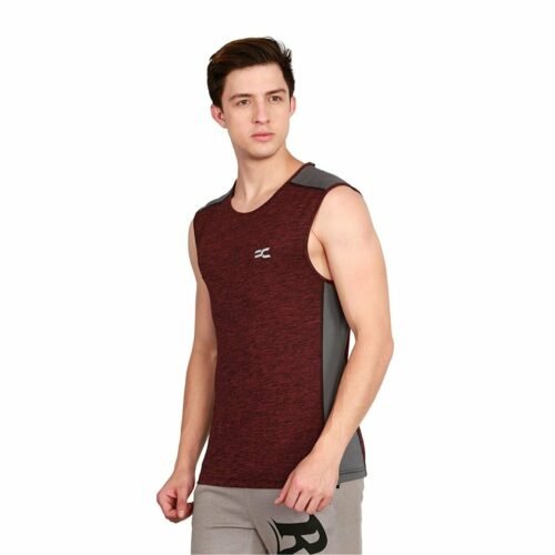 Ronnie Coleman Men's Maroon Color Sports and Casual T-Shirt